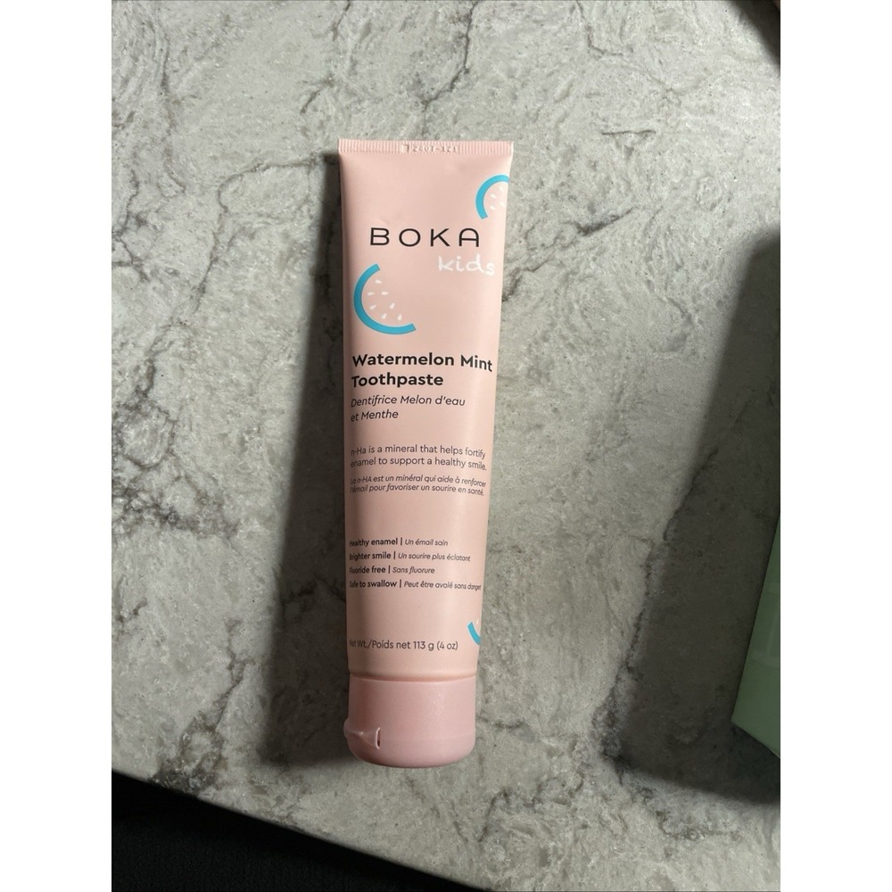 Boka Kids Fluoride Free Toothpaste Hydroxyapatite Watermelon Mint 4‎ oz EXP 7/27